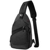 Sling Bag, VASCHY Man Bag for Men and Women Anti-Theft Chest Backpack Bag Lightweight Water Resistant Crossbody Rucksack for Hiking, Sport, Travel(Black)